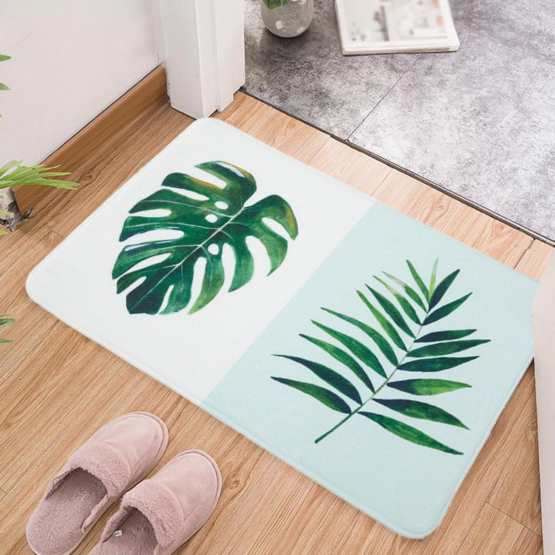 Green and Pink Nursery Rug Kids Botanical Leaf Potted Plants Pattern Area Rug Polyester Pet Friendly Carpet Green 2' x 2'11" Clearhalo 'Area Rug' 'Rug' 1649261