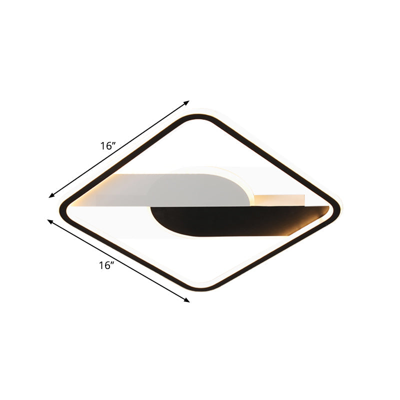 Geometric Pattern Metal Ceiling Light Fixture Modern Black LED Flush Mount Light for Living Room, 16"/35.5" Wide Clearhalo 'Ceiling Lights' 'Close To Ceiling Lights' 'Close to ceiling' 'Flush mount' Lighting' 1649553