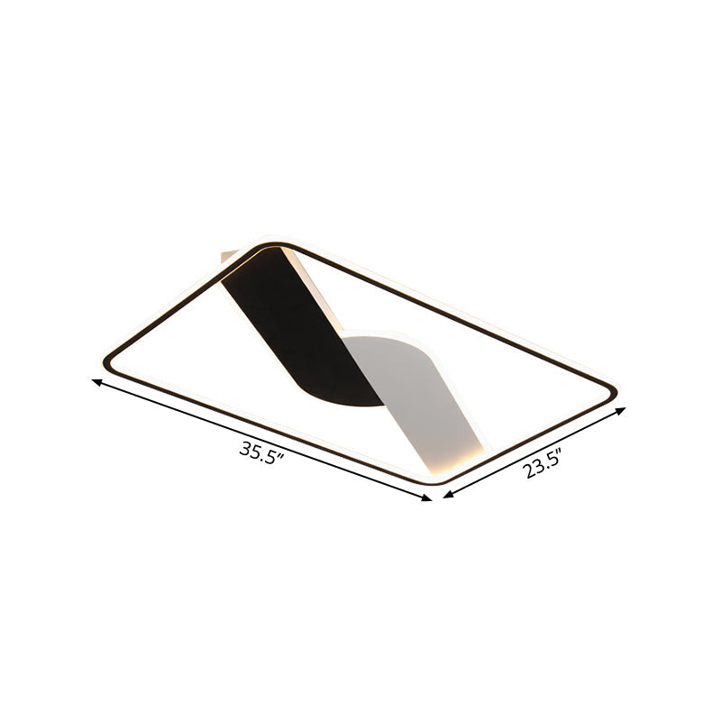 Geometric Pattern Metal Ceiling Light Fixture Modern Black LED Flush Mount Light for Living Room, 16"/35.5" Wide Clearhalo 'Ceiling Lights' 'Close To Ceiling Lights' 'Close to ceiling' 'Flush mount' Lighting' 1649558