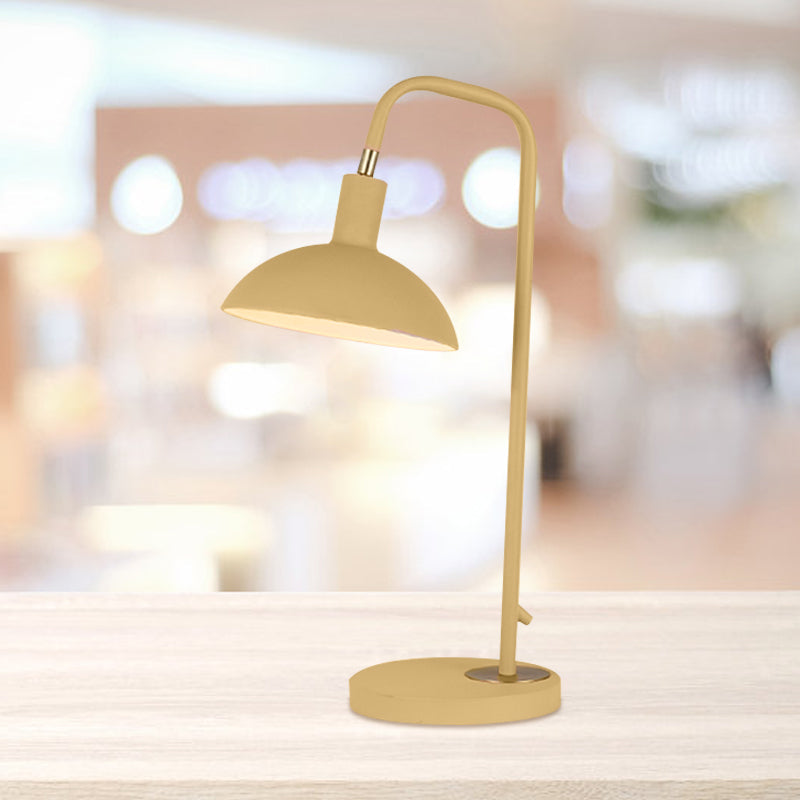 Metallic Dome Shade Nightstand Lamp Nordic 1 Bulb Pink/Yellow/Blue Table Light for Bedside Clearhalo 'Lamps' 'Table Lamps' Lighting' 1649861