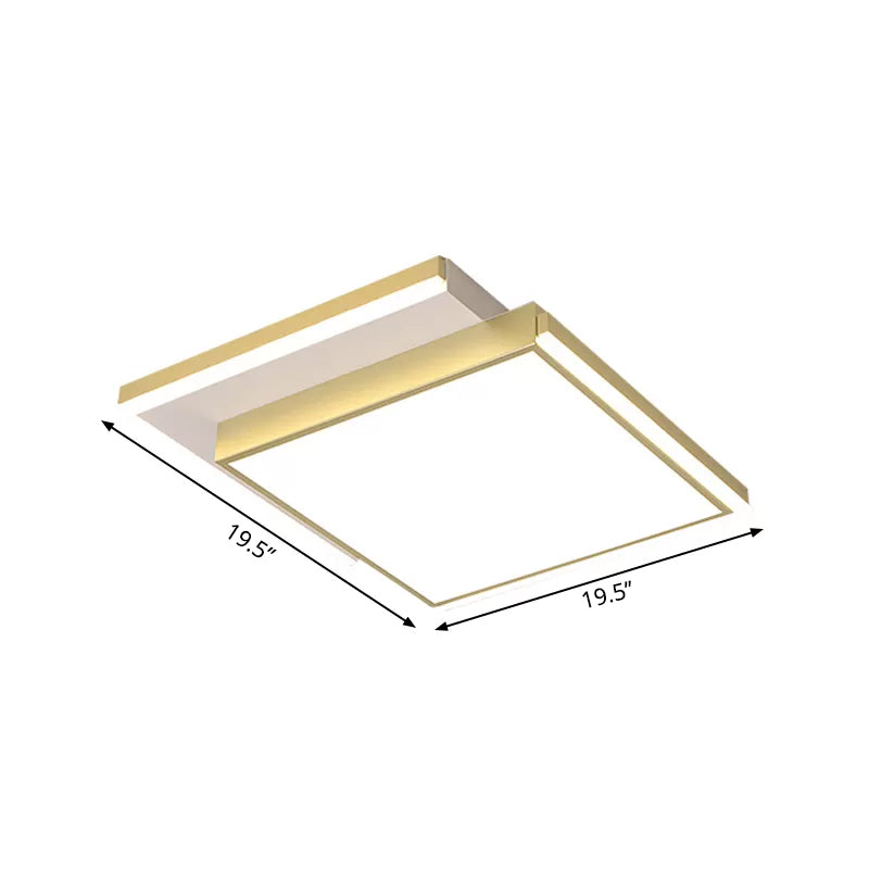 Modernist 2-Tier Square Shape Ceiling Light Fixture Metal Bedroom LED Flush Mount Lighting in Gold, 16"/19.5" Width Clearhalo 'Ceiling Lights' 'Close To Ceiling Lights' 'Close to ceiling' 'Flush mount' Lighting' 1650191