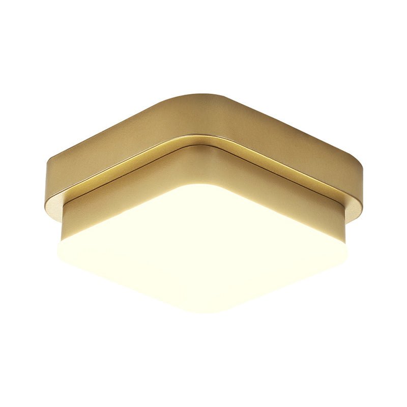 Triangle/Round/Square Flushmount Light Simplicity Metallic LED Corridor Flush Ceiling Light in Gold Clearhalo 'Ceiling Lights' 'Close To Ceiling Lights' 'Close to ceiling' 'Flush mount' Lighting' 1650208