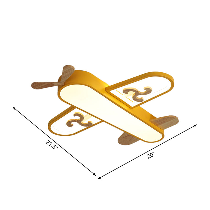 Acrylic Cartoon Plane Figure Flush Light Modernist LED Yellow Ceiling Mounted Light for Children Room Clearhalo 'Ceiling Lights' 'Close To Ceiling Lights' 'Close to ceiling' 'Flush mount' Lighting' 1650229