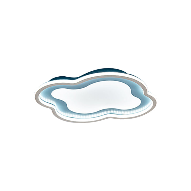 White/Blue Cloud Shape Flush Mount Lamp Modernist Metallic LED Ceiling Light Fixture for Nursery Room, Warm/White Light Clearhalo 'Ceiling Lights' 'Close To Ceiling Lights' 'Close to ceiling' 'Flush mount' Lighting' 1650343