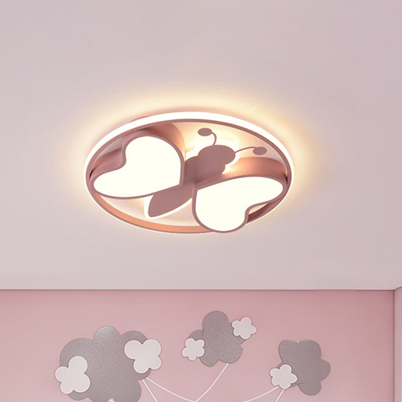 Pink/Blue/Gold Bee Figure Design Ceiling Mounted Light Modern Metal LED Flush Mount Light Fixture Clearhalo 'Ceiling Lights' 'Close To Ceiling Lights' 'Close to ceiling' 'Flush mount' Lighting' 1650491