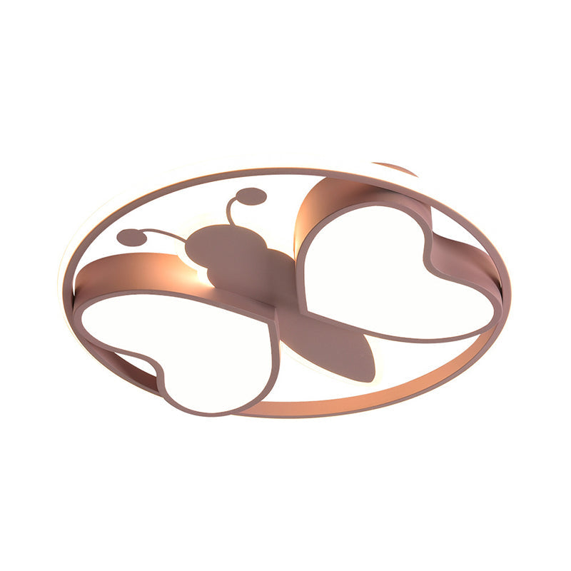 Pink/Blue/Gold Bee Figure Design Ceiling Mounted Light Modern Metal LED Flush Mount Light Fixture Clearhalo 'Ceiling Lights' 'Close To Ceiling Lights' 'Close to ceiling' 'Flush mount' Lighting' 1650493