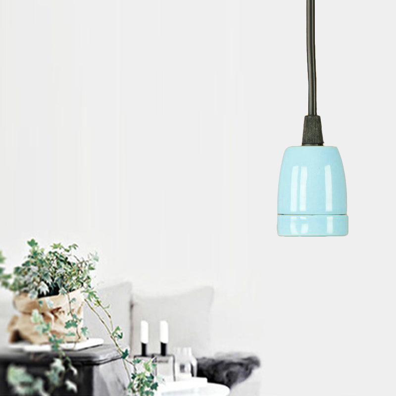 1 Head Mini Hanging Pendant Light with Adjustable Cord Retro Style Black/Red Ceramic Ceiling Hanging Light Blue Clearhalo 'Art Deco Pendants' 'Black' 'Cast Iron' 'Ceiling Lights' 'Ceramic' 'Crystal' 'Industrial Pendants' 'Industrial' 'Metal' 'Middle Century Pendants' 'Pendant Lights' 'Pendants' 'Rustic Pendants' 'Tiffany' Lighting' 165056
