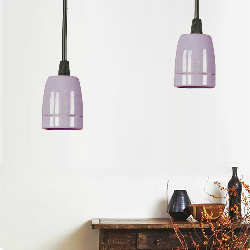 1 Head Mini Hanging Pendant Light with Adjustable Cord Retro Style Black/Red Ceramic Ceiling Hanging Light Clearhalo 'Art Deco Pendants' 'Black' 'Cast Iron' 'Ceiling Lights' 'Ceramic' 'Crystal' 'Industrial Pendants' 'Industrial' 'Metal' 'Middle Century Pendants' 'Pendant Lights' 'Pendants' 'Rustic Pendants' 'Tiffany' Lighting' 165065