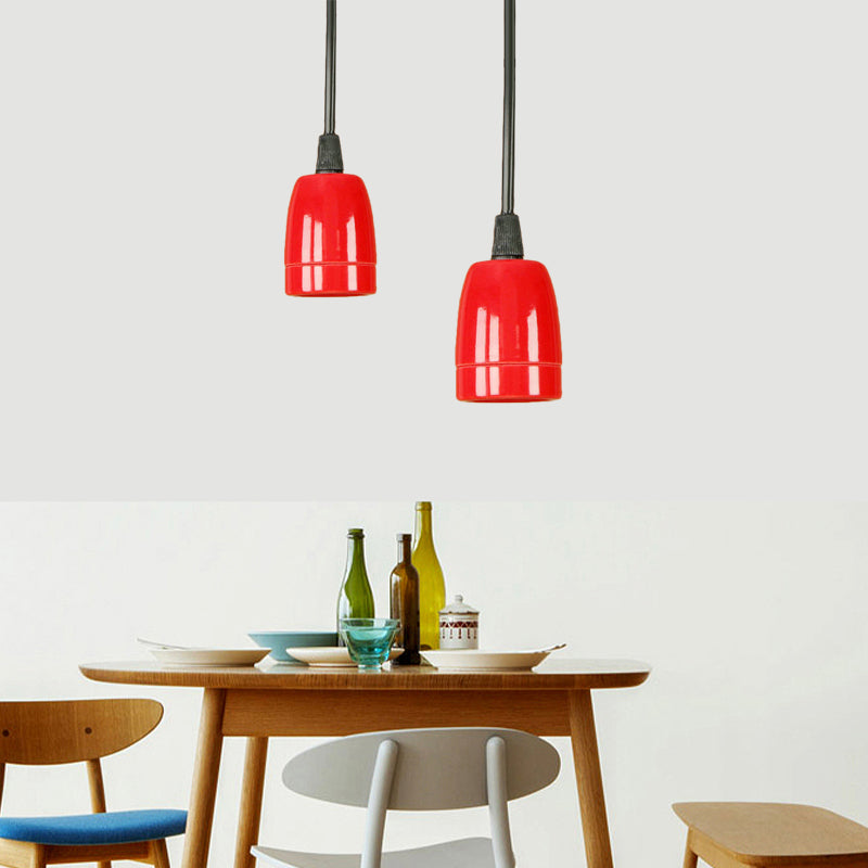 1 Head Mini Hanging Pendant Light with Adjustable Cord Retro Style Black/Red Ceramic Ceiling Hanging Light Clearhalo 'Art Deco Pendants' 'Black' 'Cast Iron' 'Ceiling Lights' 'Ceramic' 'Crystal' 'Industrial Pendants' 'Industrial' 'Metal' 'Middle Century Pendants' 'Pendant Lights' 'Pendants' 'Rustic Pendants' 'Tiffany' Lighting' 165068