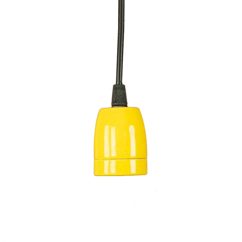 1 Head Mini Hanging Pendant Light with Adjustable Cord Retro Style Black/Red Ceramic Ceiling Hanging Light Clearhalo 'Art Deco Pendants' 'Black' 'Cast Iron' 'Ceiling Lights' 'Ceramic' 'Crystal' 'Industrial Pendants' 'Industrial' 'Metal' 'Middle Century Pendants' 'Pendant Lights' 'Pendants' 'Rustic Pendants' 'Tiffany' Lighting' 165073