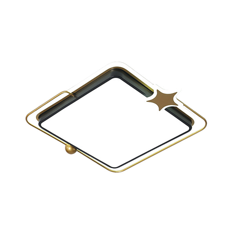 Modernist Round/Square Flush Mount Acrylic LED Bedroom Flushmount Lighting in Black, Warm/White Light Clearhalo 'Ceiling Lights' 'Close To Ceiling Lights' 'Close to ceiling' 'Flush mount' Lighting' 1651116