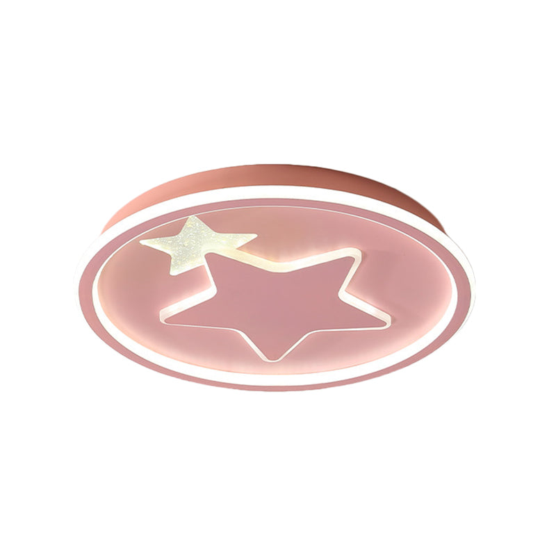 Star Bedroom Ceiling Light Fixture Acrylic LED Cartoon Close to Ceiling Lamp in Black/Pink/Blue Clearhalo 'Ceiling Lights' 'Close To Ceiling Lights' 'Close to ceiling' 'Flush mount' Lighting' 1651268