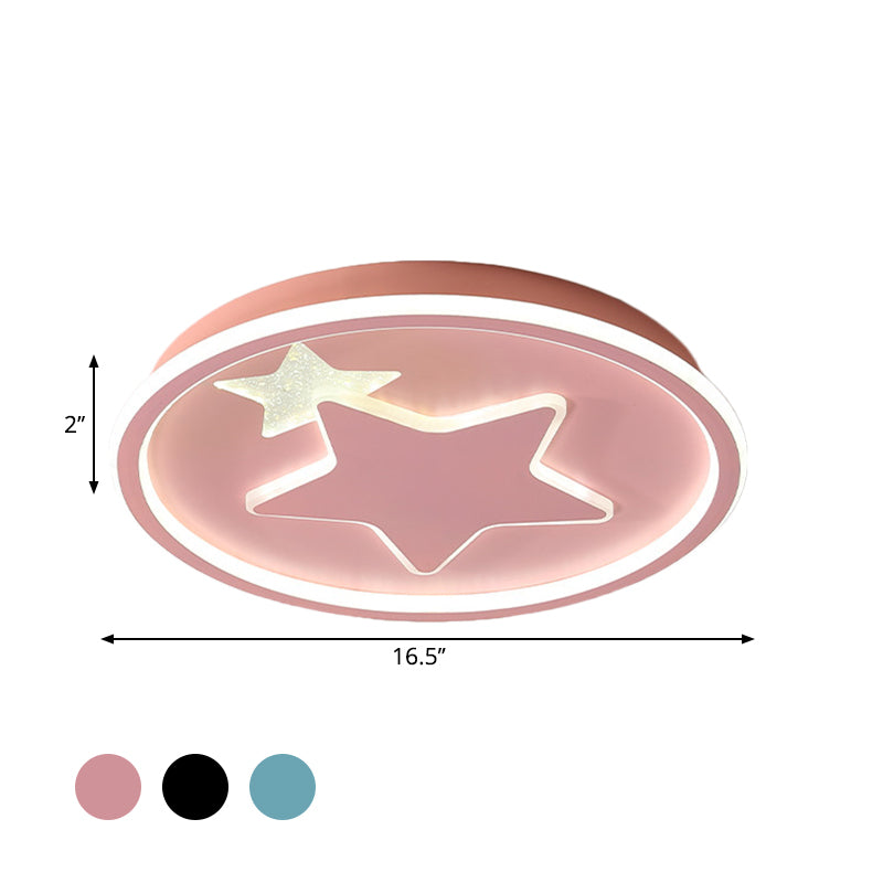 Star Bedroom Ceiling Light Fixture Acrylic LED Cartoon Close to Ceiling Lamp in Black/Pink/Blue Clearhalo 'Ceiling Lights' 'Close To Ceiling Lights' 'Close to ceiling' 'Flush mount' Lighting' 1651269