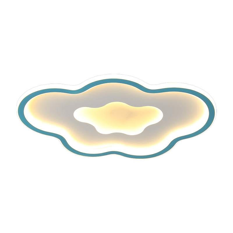 Cloud Kids Bedroom Flush Light Fixture Acrylic LED Cartoon Flush Mount Lighting in Pink/Blue Clearhalo 'Ceiling Lights' 'Close To Ceiling Lights' 'Close to ceiling' 'Flush mount' Lighting' 1651583