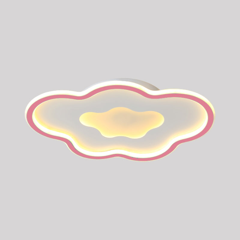 Cloud Kids Bedroom Flush Light Fixture Acrylic LED Cartoon Flush Mount Lighting in Pink/Blue Clearhalo 'Ceiling Lights' 'Close To Ceiling Lights' 'Close to ceiling' 'Flush mount' Lighting' 1651587
