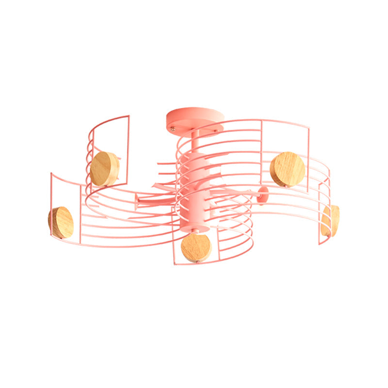 Metallic Spiral Semi Flush Mount Kids Pink/Gold LED Close to Ceiling Light with White Glass Shade Clearhalo 'Ceiling Lights' 'Close To Ceiling Lights' 'Close to ceiling' 'Semi-flushmount' Lighting' 1651786