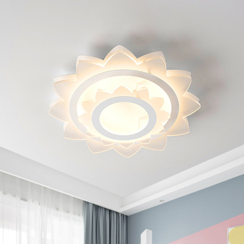 Sun Flower Flush Light Fixture Simplicity Acrylic LED White Flush Mount in Warm/White Light Clearhalo 'Ceiling Lights' 'Close To Ceiling Lights' 'Close to ceiling' 'Flush mount' Lighting' 1651788