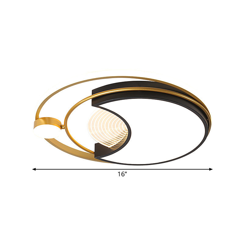 Modern LED Flush Ceiling Light with Acrylic Shade Black Square/Round Flush Mount in Warm/White Light Clearhalo 'Ceiling Lights' 'Close To Ceiling Lights' 'Close to ceiling' 'Flush mount' Lighting' 1651812