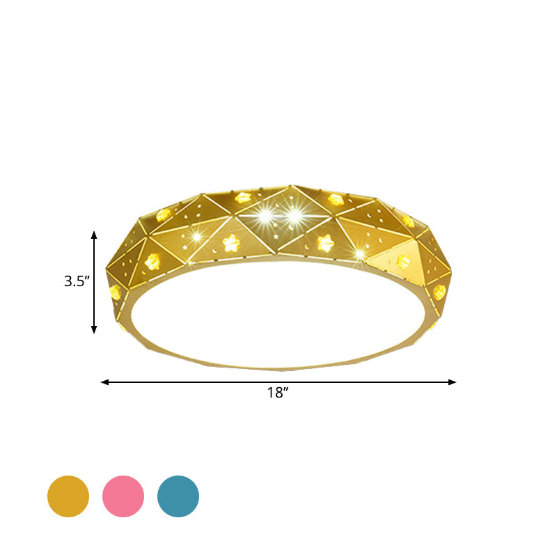 Acrylic Geometric Flush Mount Light Kids LED Lighting Fixture with Star Pattern in Pink/Blue/Gold Clearhalo 'Ceiling Lights' 'Close To Ceiling Lights' 'Close to ceiling' 'Flush mount' Lighting' 1651821