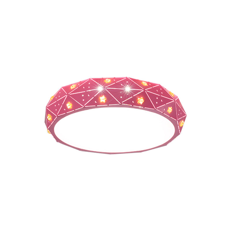 Acrylic Geometric Flush Mount Light Kids LED Lighting Fixture with Star Pattern in Pink/Blue/Gold Clearhalo 'Ceiling Lights' 'Close To Ceiling Lights' 'Close to ceiling' 'Flush mount' Lighting' 1651825