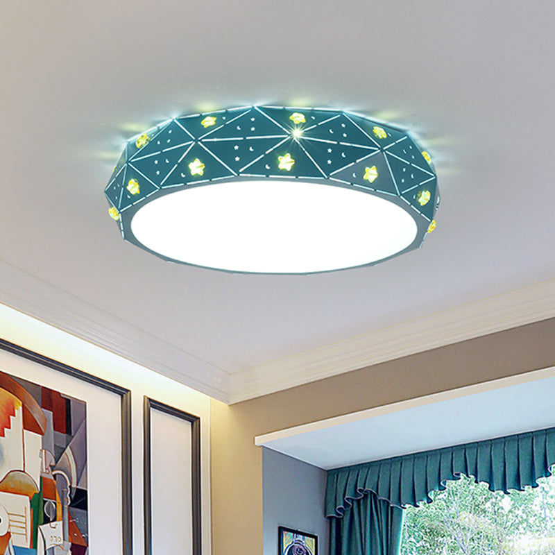 Acrylic Geometric Flush Mount Light Kids LED Lighting Fixture with Star Pattern in Pink/Blue/Gold Blue Clearhalo 'Ceiling Lights' 'Close To Ceiling Lights' 'Close to ceiling' 'Flush mount' Lighting' 1651826
