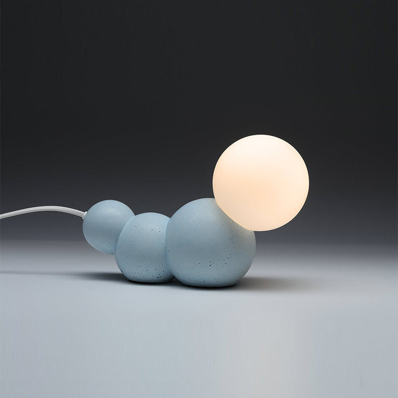 Caterpillar Reading Light Cartoon Frosted Glass 1 Head Grey/White/Blue Table Lamp for Kids Room Clearhalo 'Lamps' 'Table Lamps' Lighting' 1651992