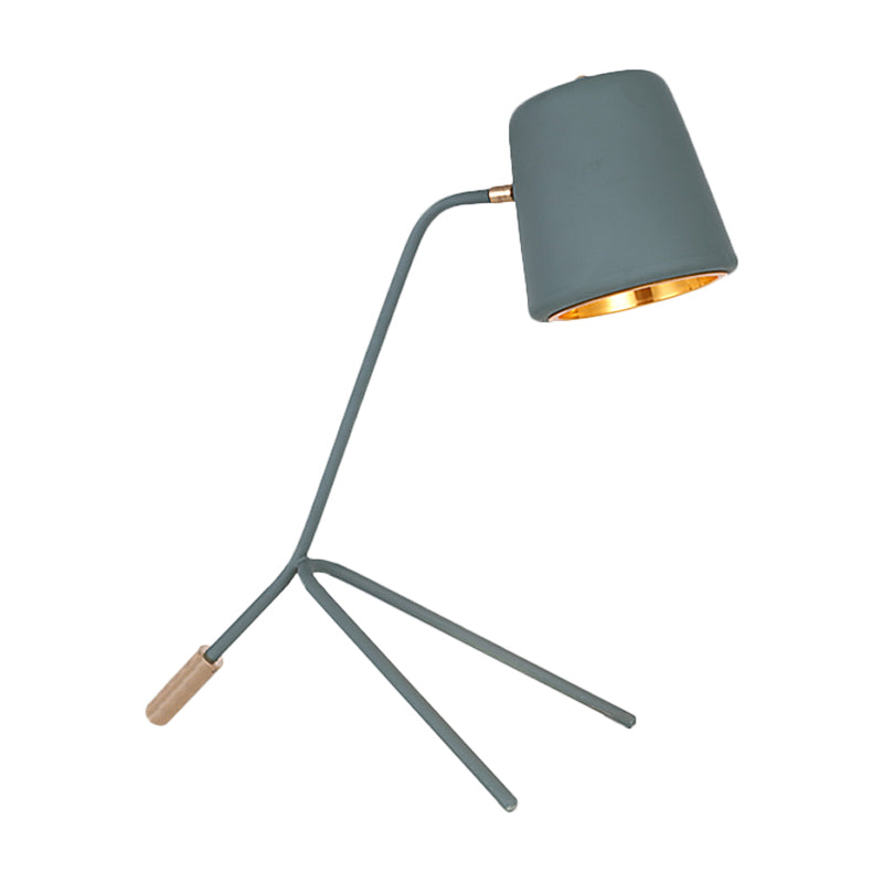 Pink/Yellow/Green Finish Cone Desk Light Macaron 1 Light Metal Tripod Reading Lamp for Bedroom Clearhalo 'Lamps' 'Table Lamps' Lighting' 1652058