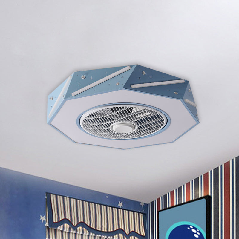Geometric Shaped Ceiling Fan Lighting Nordic Acrylic 21.5