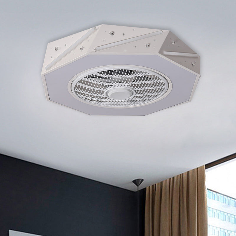 Geometric Shaped Ceiling Fan Lighting Nordic Acrylic 21.5