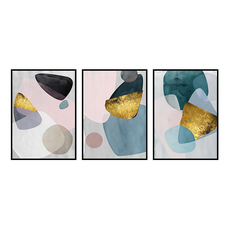 Abstract Print Wall Art Set Pastel Color Canvas Wall Decor for Living Room, Textured - Clearhalo - 'Arts' - 'Canvas Art' - 1652251