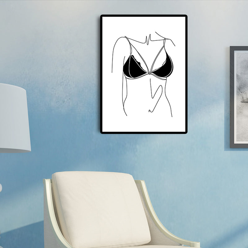 Light Color Minimalism Style Canvas Figure Portrait Wall Art Print for Living Room Clearhalo 'Art Gallery' 'Canvas Art' 'Contemporary Art Gallery' 'Contemporary Art' 'Minimalism' 'Minimalist Art Gallery' 'Scandinavian' Arts' 1652262