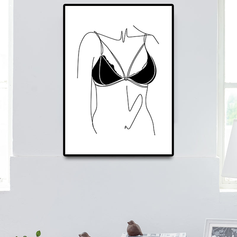 Light Color Minimalism Style Canvas Figure Portrait Wall Art Print for Living Room Clearhalo 'Art Gallery' 'Canvas Art' 'Contemporary Art Gallery' 'Contemporary Art' 'Minimalism' 'Minimalist Art Gallery' 'Scandinavian' Arts' 1652263