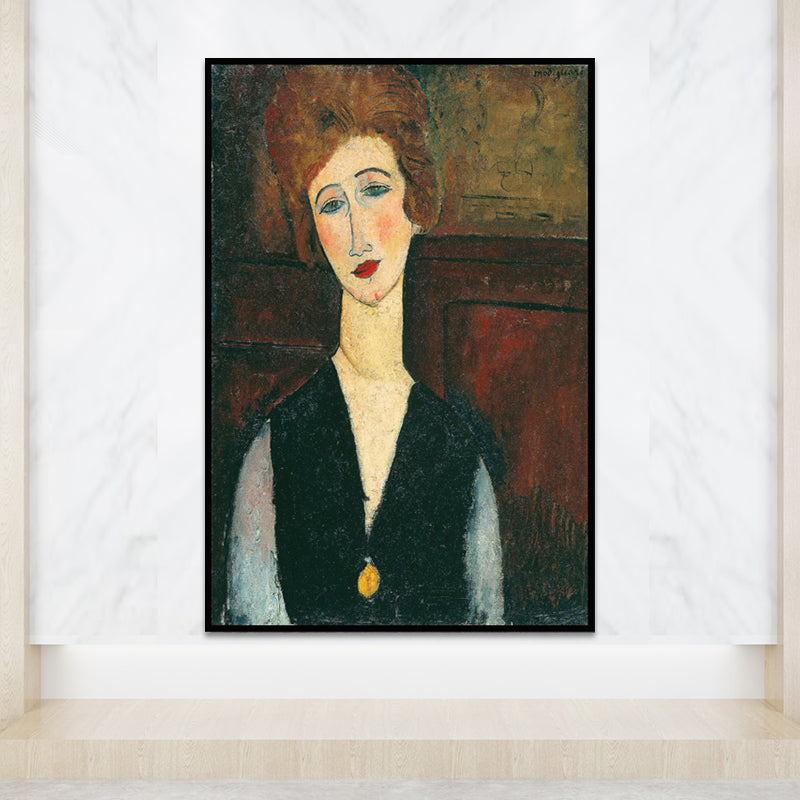 Oil Painting Portrait Canvas Textured Traditional Living Room Wall Art in Dark Color Clearhalo 'Art Gallery' 'Canvas Art' 'Traditional' Arts' 1652368