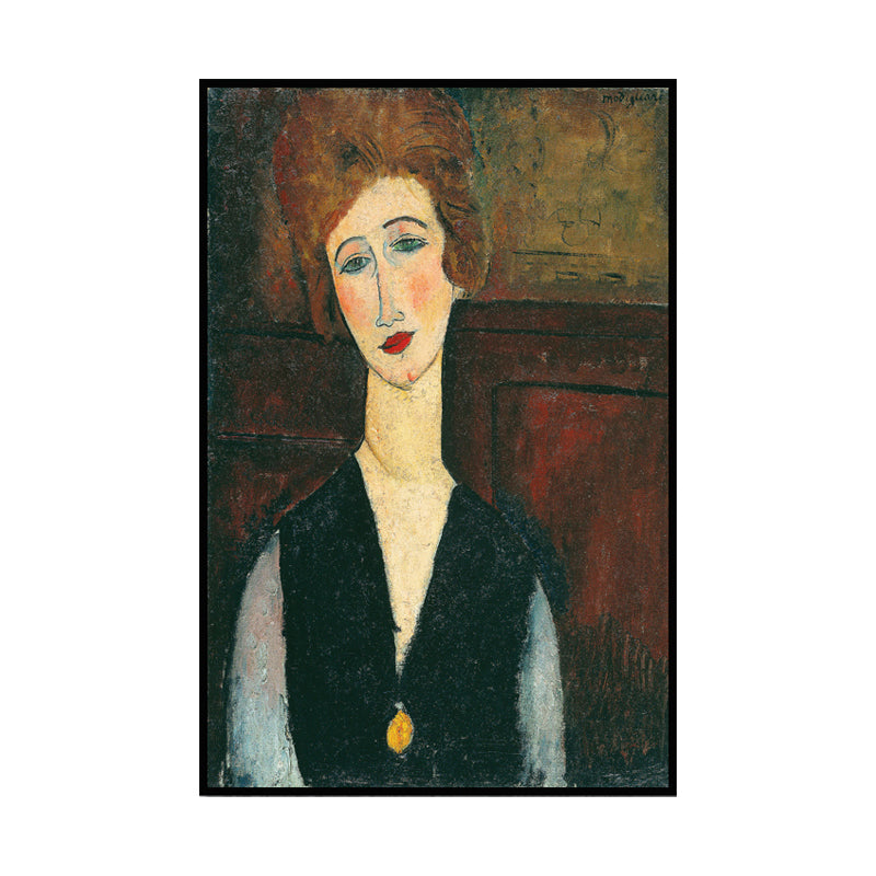 Oil Painting Portrait Canvas Textured Traditional Living Room Wall Art in Dark Color Clearhalo 'Art Gallery' 'Canvas Art' 'Traditional' Arts' 1652370