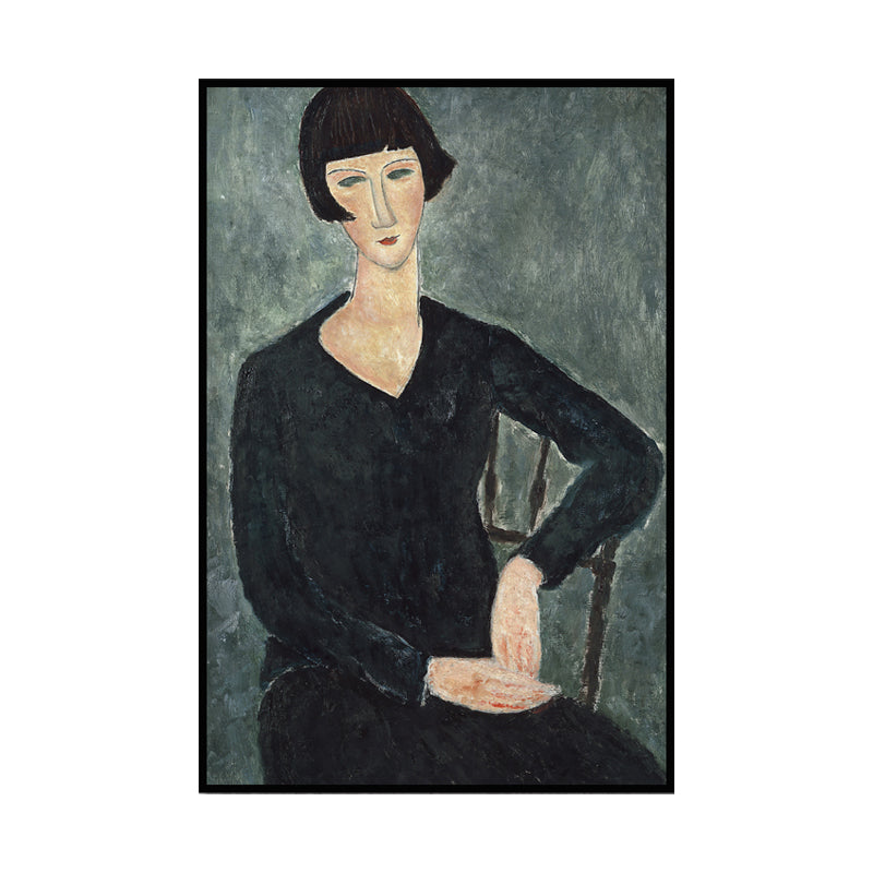 Oil Painting Portrait Canvas Textured Traditional Living Room Wall Art in Dark Color Clearhalo 'Art Gallery' 'Canvas Art' 'Traditional' Arts' 1652385