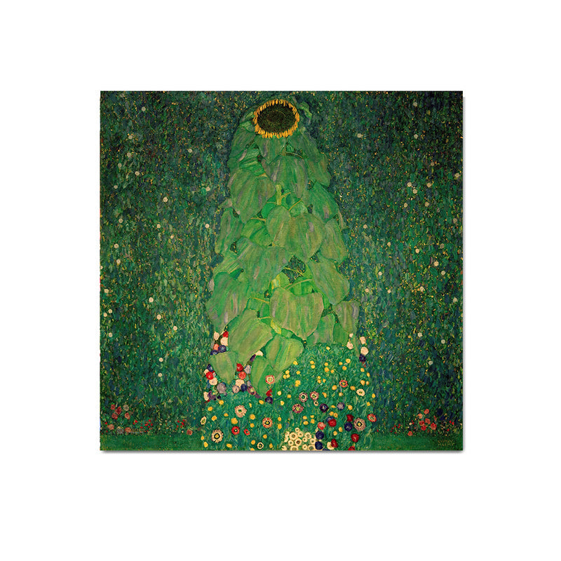 Picturesque Log Cabin Painting for Living Room Town Scenery Canvas Wall Art in Green Clearhalo 'Art Gallery' 'Canvas Art' 'Country Art Gallery' 'French Country' 'Rustic' Arts' 1652494