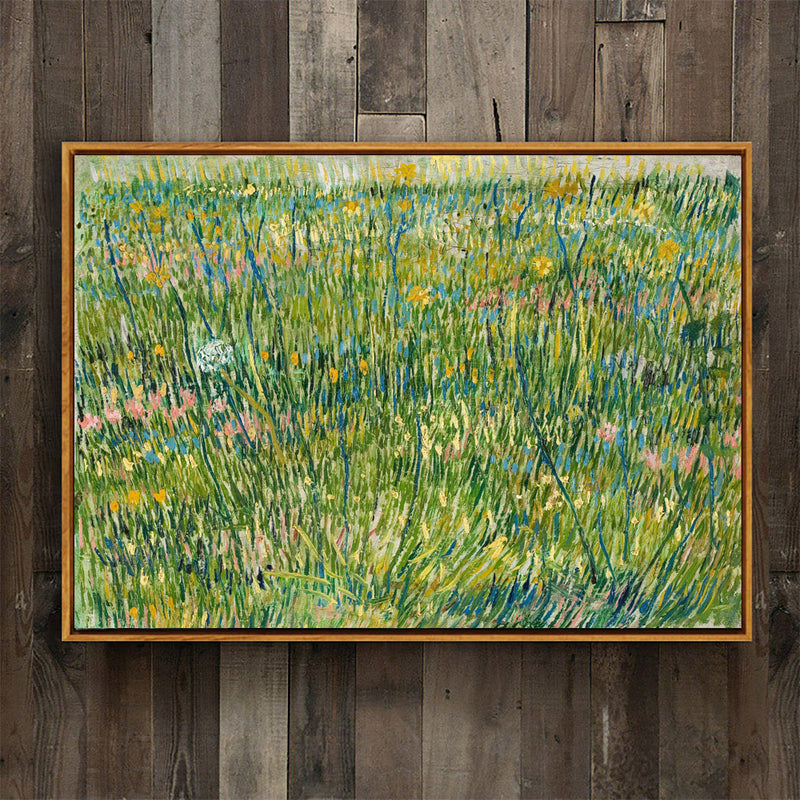 Oil Painting Rural Landscape Art Print for Family Room, Green-Blue, Textured Surface Clearhalo 'Art Gallery' 'Canvas Art' 'Country Art Gallery' 'French Country' 'Rustic' Arts' 1652548