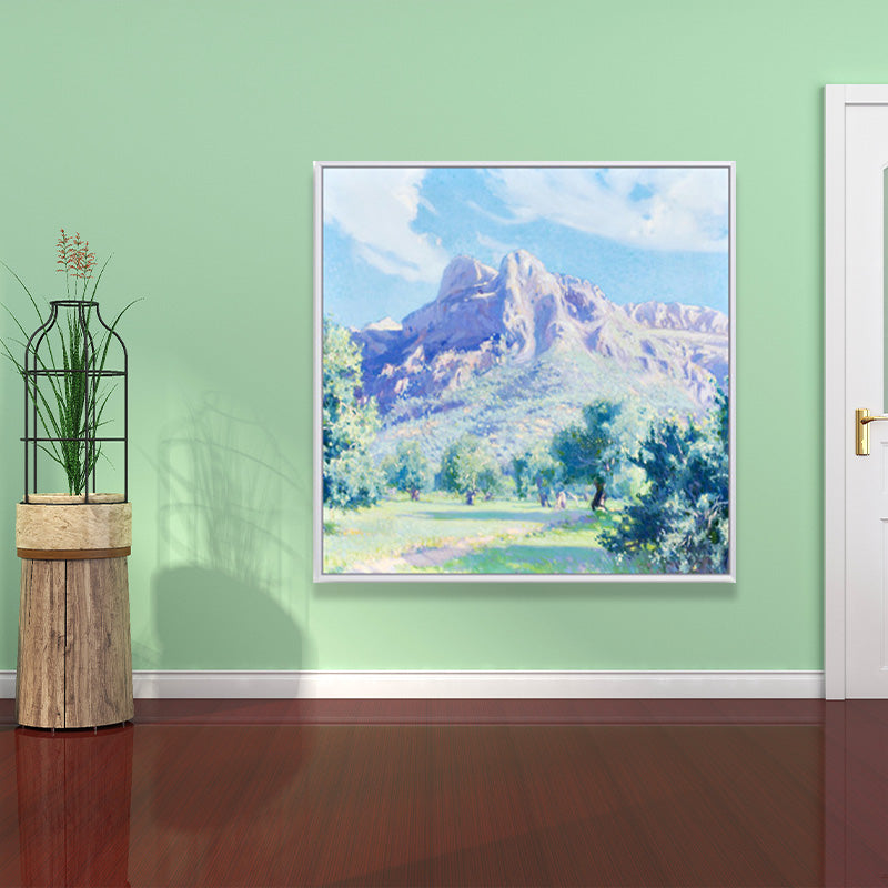 Farmhouse Wall Art Yellow Monet Scenery Painting Print Canvas for House Interior Purple Clearhalo 'Art Gallery' 'Canvas Art' 'Country Art Gallery' 'French Country' 'Rustic' Arts' 1652557