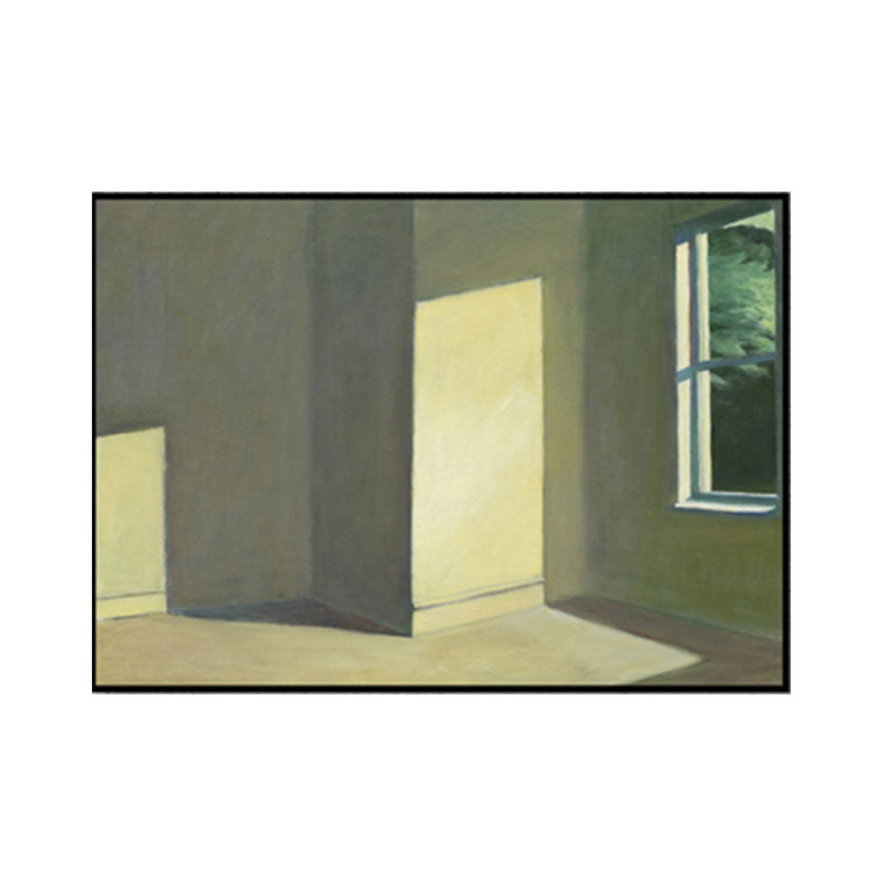 Empty Room with Sunlight Painting Green Canvas Made Wall Art Print, Textured Surface Clearhalo 'Art Gallery' 'Canvas Art' 'Traditional' Arts' 1652616