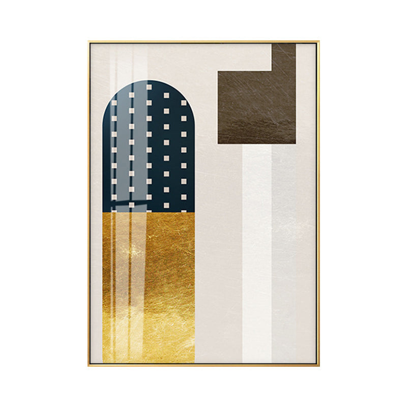 Geometry Canvas Print for Living Room Abstract Wall Art in Dark Color, Textured