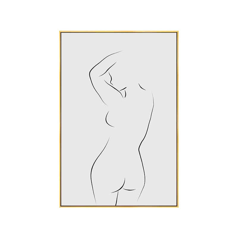 Minimalism Style Nude Figure Painting Canvas Textured Gray Wall Print for Playroom Clearhalo 'Art Gallery' 'Canvas Art' 'Contemporary Art Gallery' 'Contemporary Art' 'Minimalism' 'Minimalist Art Gallery' 'Scandinavian' Arts' 1652715