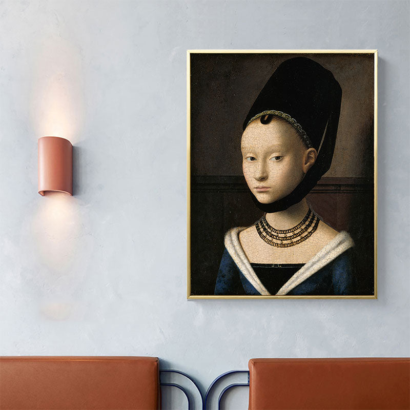 Ancient Hat Maiden Painting Black Kitchen Backsplash Wall Art Print, Multiple Sizes - Clearhalo - 'Arts' - 'Canvas Art' - 1653096