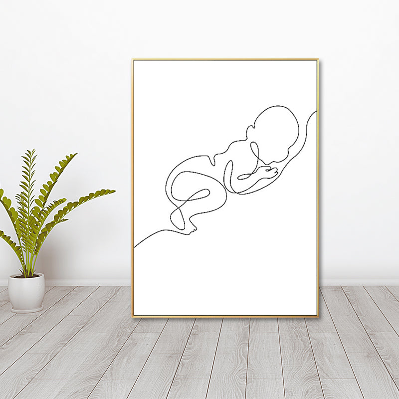 Novelty Figure Pattern Wall Decor Textured Minimalism Style for Bathroom Painting White Design 1 Clearhalo 'Art Gallery' 'Canvas Art' 'Contemporary Art Gallery' 'Contemporary Art' 'Minimalism' 'Minimalist Art Gallery' 'Scandinavian' Arts' 1653211