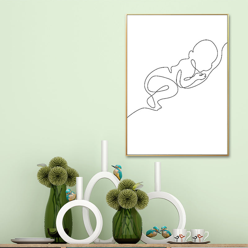 Novelty Figure Pattern Wall Decor Textured Minimalism Style for Bathroom Painting Clearhalo 'Art Gallery' 'Canvas Art' 'Contemporary Art Gallery' 'Contemporary Art' 'Minimalism' 'Minimalist Art Gallery' 'Scandinavian' Arts' 1653213