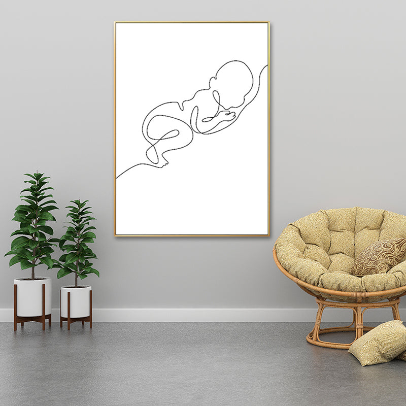 Novelty Figure Pattern Wall Decor Textured Minimalism Style for Bathroom Painting Clearhalo 'Art Gallery' 'Canvas Art' 'Contemporary Art Gallery' 'Contemporary Art' 'Minimalism' 'Minimalist Art Gallery' 'Scandinavian' Arts' 1653214