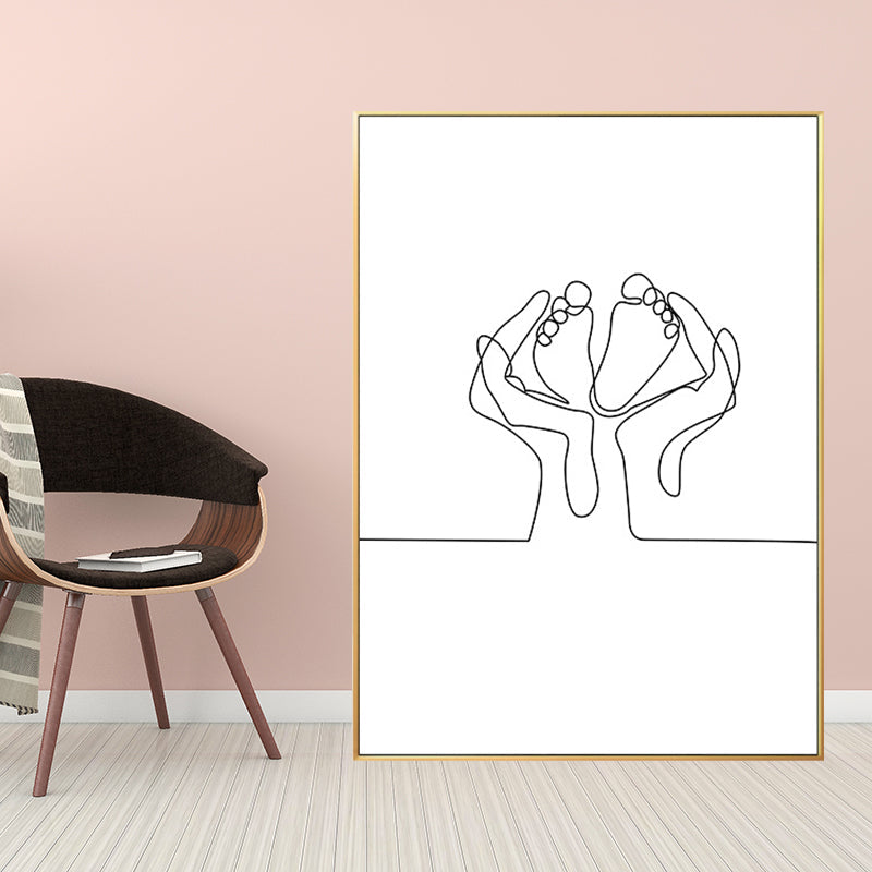 Novelty Figure Pattern Wall Decor Textured Minimalism Style for Bathroom Painting White Design 2 Clearhalo 'Art Gallery' 'Canvas Art' 'Contemporary Art Gallery' 'Contemporary Art' 'Minimalism' 'Minimalist Art Gallery' 'Scandinavian' Arts' 1653219