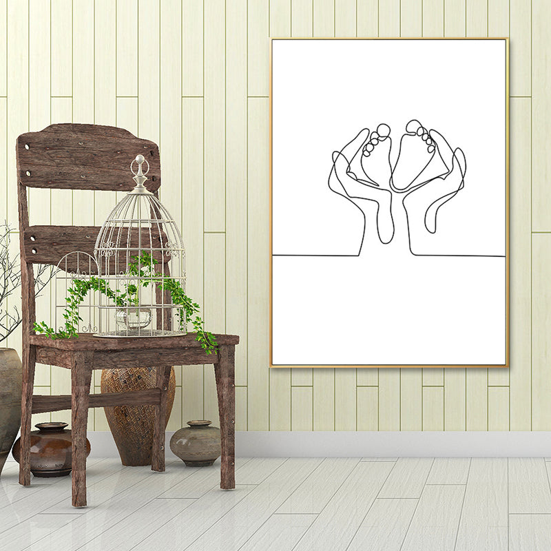 Novelty Figure Pattern Wall Decor Textured Minimalism Style for Bathroom Painting Clearhalo 'Art Gallery' 'Canvas Art' 'Contemporary Art Gallery' 'Contemporary Art' 'Minimalism' 'Minimalist Art Gallery' 'Scandinavian' Arts' 1653220