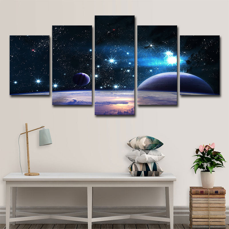 Black Outer Space Wall Decor Textured Kid's Style Children Bedroom Art, Multiple Sizes Black Clearhalo 'Art Gallery' 'Canvas Art' 'Kids' Arts' 1653412