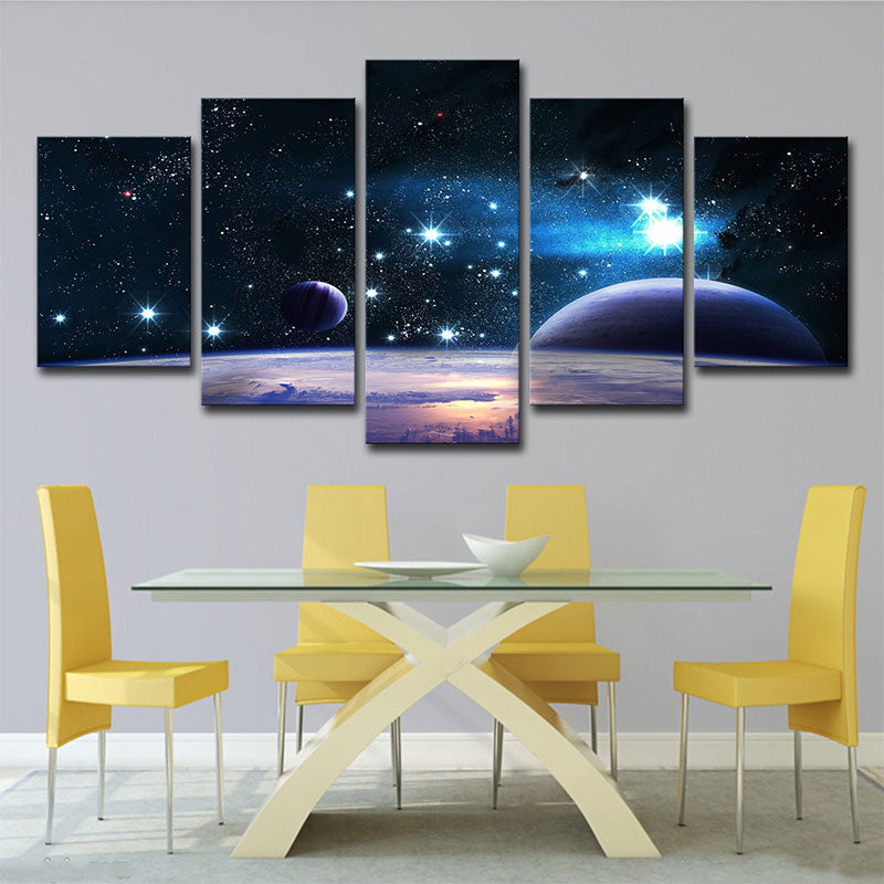 Black Outer Space Wall Decor Textured Kid's Style Children Bedroom Art, Multiple Sizes Clearhalo 'Art Gallery' 'Canvas Art' 'Kids' Arts' 1653414