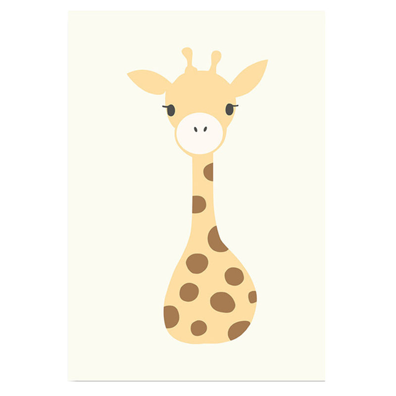 Cartoon Animal Wall Art Light Color Wrapped Canvas for Children Room, Multiple Size Options Clearhalo 'Art Gallery' 'Canvas Art' 'Kids' Arts' 1653574